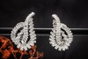 Diamant Tropfen Ohrringe 7 Carat Navette Baguette Ohrclips Weißgold 750 