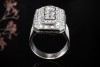 Statement Ring mit Diamanten Altschliff für Damen und Herren in Weißgold 
