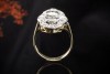 Art déco Ring Vintage Goldschmiedearbeit Diamanten in Gelbgold Weißgold 