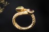 Bvlgari Spiga Herz Ring mit Rubellit Peridot Flexibel in 750er Gelbgold 