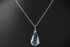 Vintage Anhänger 60 Ct. Natürlicher Aquamarin mit Diamanten in Weißgold 