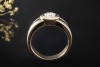 Solitär Ring 1,2 Ct Diamant Altschliff Massive Arbeit 750er Gold Bicolor 