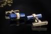 Manschettenknöpfe Tiffany & Co. T-Bar mit Lapislazuli in 750er Gelbgold 
