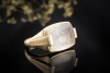BVLGARI Ring Facettierter Rosenquarz Massive Arbeit in 750er Gelbgold 
