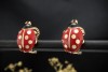 Cartier Ohrringe Marienkäfer Coccinelle Ohrclips mit Emaille in Gelbgold 