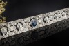 Antikes Art Déco Armband mit Saphir und Altschliff Diamanten Platin 950 