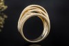 Eleganter Ring Offener Bandring Diamanten in stilvoller Gelbgold Arbeit 