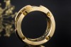 Odenwald Glieder Ring mit Diamanten massiv gefertigt in 750er Gelbgold 
