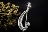 Elegante Brosche Musiknote Vintage Nadel mit Diamanten in 750er Weißgold 