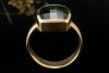 Beeindruckender Ring Facettierter Turmalin Schachbrett Stil Gelbgold 750 