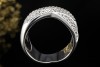 Verschlungener Doppelband Ring mit Diamanten Massive Arbeit Weißgold 750 