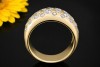 Sternenhimmel Ring mit feurigen Diamanten Handarbeit in 585er Gelbgold 
