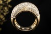 Verschlungener Doppelband Ring mit Diamanten Massiv in 750er Gelbgold 