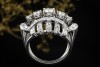 Vintage Cluster Ring mit Diamanten Goldschmiedearbeit in 750er Weißgold 