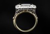 Ring Antik mit Saphir und Diamanten im Altschliff Handwerkskunst in Gold 