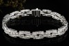 Eckiges Gliederarmband Brillanten und Baguette Diamanten in Weißgold 750 
