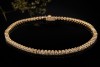 Elegantes Tennisarmband Armband mit Cognac Diamanten in 750er Roségold 