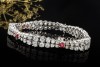 Raffiniertes Vintage Armband 12,5 Ct Rubine und Diamanten 750er Weißgold 