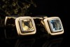 Sanders Manschettenknöpfe Aquamarin Citrin und Diamanten in Gelbgold 750 