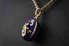 Fabergé Victor Mayer Ei Anhänger Emaille Blau 750er Gelbgold 165/1000 