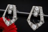 Art Déco Ohrringe Ohrstecker Altschliff Diamanten in Platin Handarbeit 