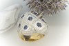 Ring Saphir Brillanten Goldschmiedearbeit in Gelbgold Weissgold Bicolor 
