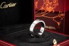 Cartier Love Ring mit 3 Diamanten in 750er Weißgold Großes Modell 60 OVP 