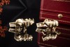 Cartier Vintage Manschettenknöpfe Nashorn Rhinoceros Cufflinks Gold 750 