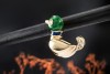 Cartier Pin Brosche Ente Duck mit Emaille und Diamanten in Gelbgold 750 