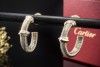 Cartier Aurore Ohrringe Creolen Vintage Ohrstecker Stahl 750er Gelbgold 