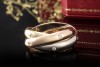 Cartier Trinity Ring Klassisch mit 15 Diamanten Gold 750 Gr. 53 Full Set 