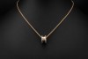 BVLGARI B.zero1 Collier Kette Anhänger Diamanten 750er Roségold Weißgold 