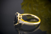 Fabelhafter Navette Saphire mit Trapez Diamanten in 750er Gelbgold Ring Gold 