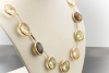 Imposantes Quarz Collier mit Brillanten in 750er Gelbgold  