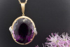 Riesiger Amethyst in 585er Gelbgold Anhänger mit Brillanten in Weißgold 