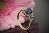 Eleganter Saphir Ring Top Farbe mit Brillanten in 750er Gelbgold  