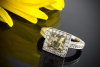 Erstklassiger Citrin Ring in 950er Platin Goldschmiedearbeit mit top Brillanten 