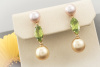 Ohrringe Ohrstecker Goldene Perlen und Rosa mit Peridot in Gold 750 LP 6.110 