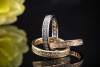 Trinity de Cartier Ring mit Brillanten rundum in Gold 750 Tricolor Gr 46 