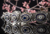 Art Deco Armband mit Saphir Diamant und blaue Akzenten in 750er Weißgold 