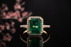 Ring sagenhafter Smaragd Emerald mit Diamanten Brillanten 750er Rotgold 