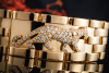 Panthere de Cartier Armband 3 Panther mit Diamanten Gelbgold 750 Massiv 