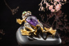 Frosch Brosche Nadel Anhänger Amethyst Diamanten Tsavorit in Gold Silber 