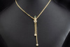 Smaragd Collier Goldschmiedearbeit mit Diamanten Extra lang Gelbgold 750 