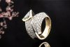 Aquamarin Ring mit Top Diamanten Schlangenform in Gelbgold Weißgold 750 