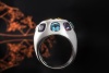 Imposanter Ring Citrin Amethyst Topas in massiver 750er Weißgold Arbeit 