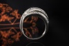 Ring Crossover Diamanten Brillanten Goldschmiedearbeit in Weißgold 750 