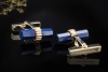 Manschettenknöpfe Tiffany & Co. T-Bar mit Lapislazuli in 750er Gelbgold 