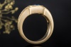 Saphir Ring mit Baguette Diamanten massiv gefertigt in 750er Gelbgold 
