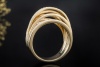 Eleganter Ring Offener Bandring Diamanten in stilvoller Gelbgold Arbeit 